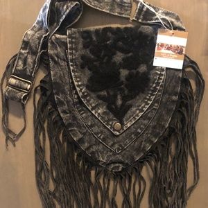 Earth Divas Fringe Triangular Passport Sling